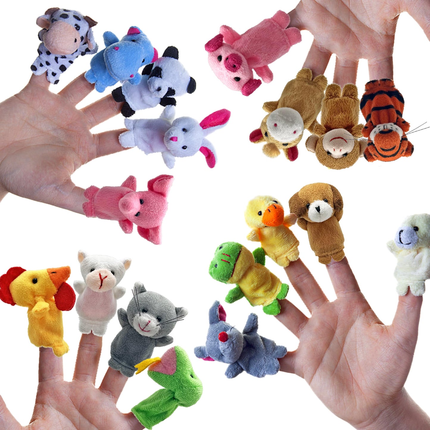 18 PCS Finger Puppets Set Mini Stuffed Animals for Storytelling Teaching Playtime Schools Birthday Party Gift Favor Supplies