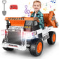 Hikole Ride On Dump Truck With Remote Control, 12V 4Wd Power Car Wheel With Dump Bed, Shovel, Bluetooth, Music Player, Ride On C