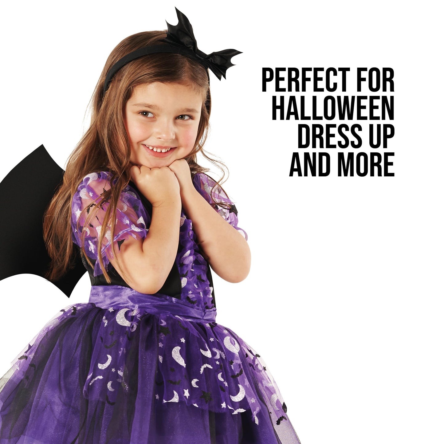 Morph Kids Bat Costume For Girls Halloween Costume Childrens Bat Outfit For Little Girls Dress Up Fun, 4-6 Years