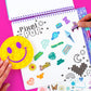 Just My Style Pop & Color Sketchbook Set for Kids, Medium, Multi, Includes Stickers & Mindfulness Activities, Model 214455