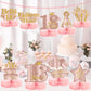9Pcs 18Th Birthday Decorations Pink Rose Gold Honeycomb Centerpieces For Girls,Happy 18Th Birthday Table Centerpieces Party Supp