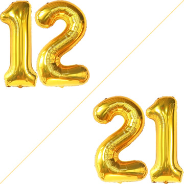 Katchon, Big Gold 12 Balloon Number - 40 Inch | 12 Number Balloons, 12Th Birthday Decorations Boy | Gold 12 Balloons For Golden Birthday Decorations For Girls 12 | Number 12 Balloons For Birthdays