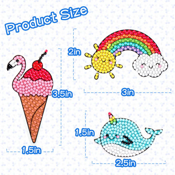 Cymbana 5D Painting Diamond Stickers Kits 25 Pcs Diamonds Dots Arts And Crafts For Kids Ages 6-8 8-12 Contains Unicorn, Mermaid,