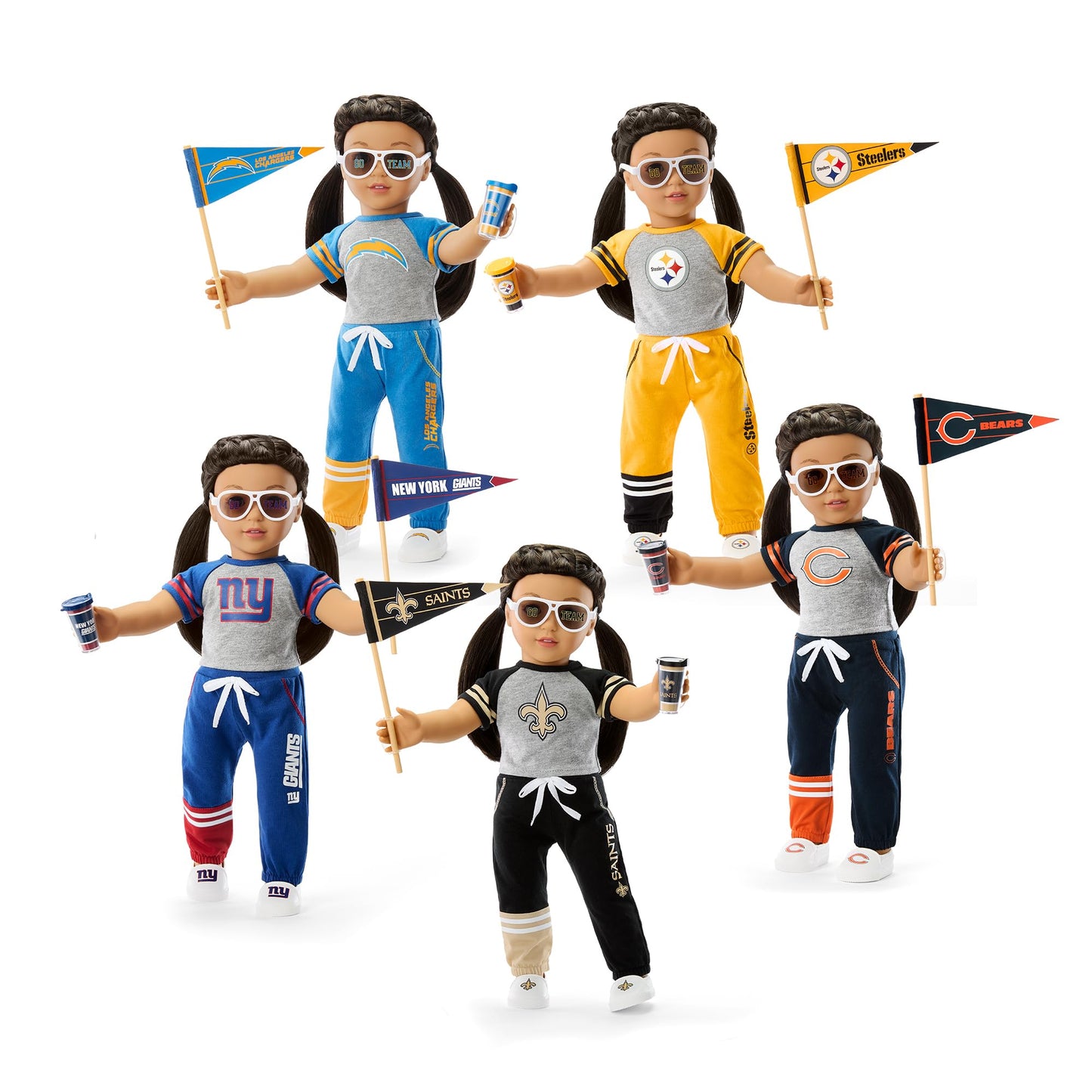 American Girl New Orleans Saints 18 Inch Doll Fan Outfit And Accessories, Black And Gold, 6 Pcs, Ages 6+