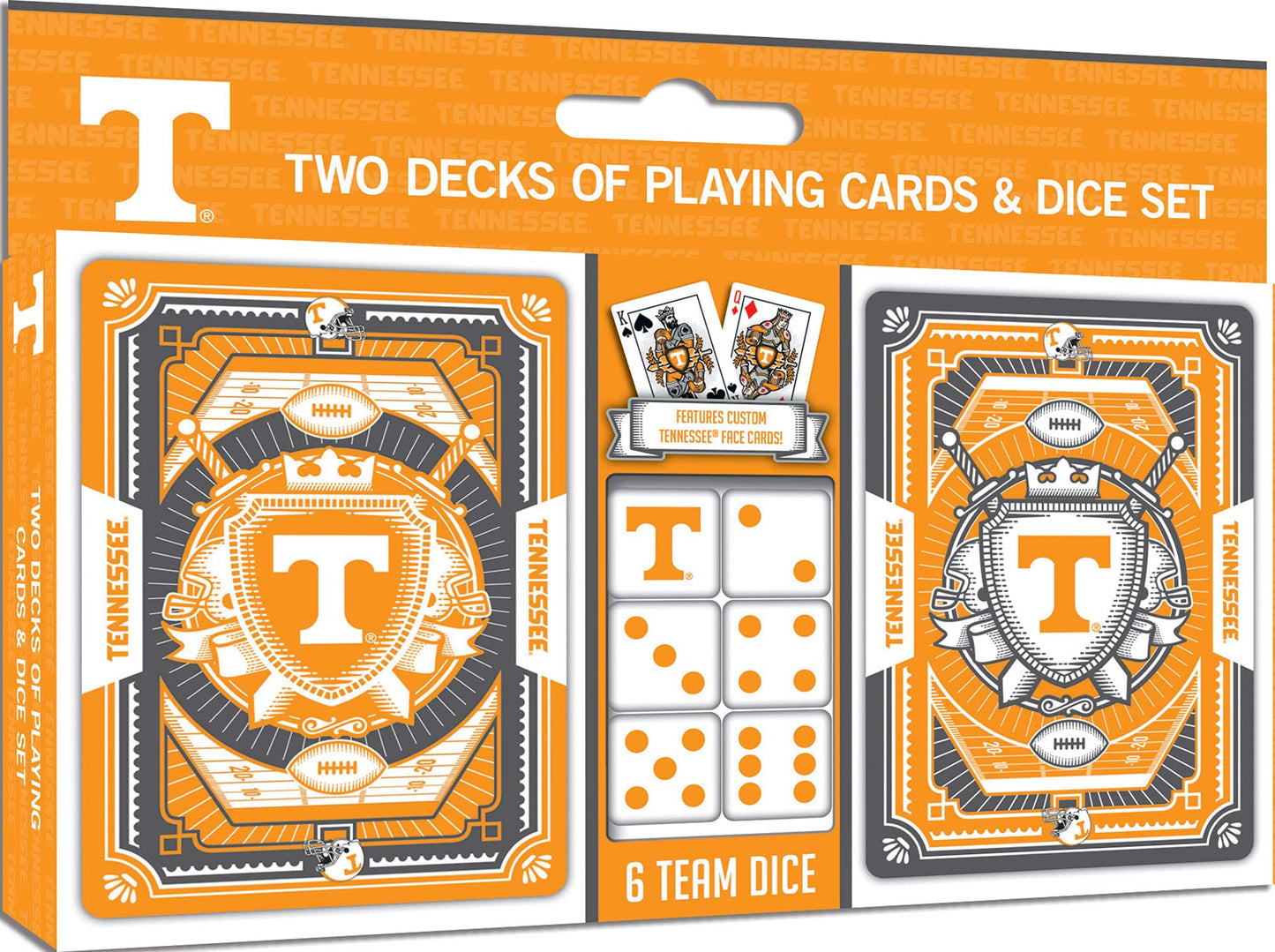 Masterpieces Game Day - NCAA Tennessee Volunteers 2-Pack Playing Cards & Dice Pack - Officially Licensed Set for mature-themeds and Family