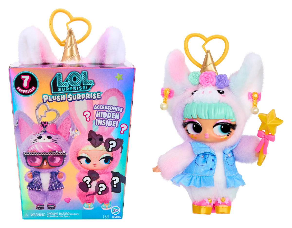 LOL Surprise Plush Surprise! UniqueCora Plush Doll with Hidden Fashions, OntheGo Play, 7 Total Surprises  Great Gift for Kid