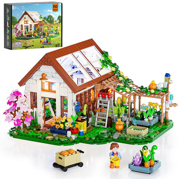 Funwhole Botanical-Garden Greenhouse Lighting Building-Bricks Set - Farm Flower House Collection Led Light Model Display Set 142