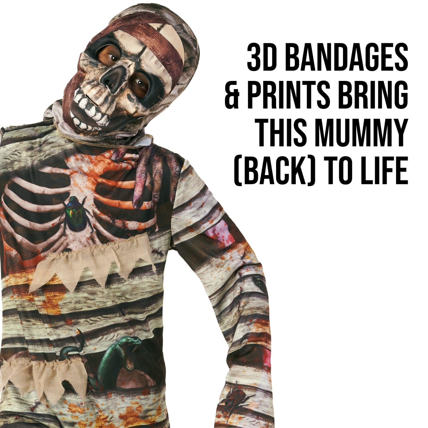 Morph Mummy Costume for Kids, 2 Faced Kids Mummy Costume, Mummy Kids Costume, Mummy Halloween Costumes for Kids, Mummy Costume f