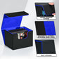 Zlca Card Deck Box For Trading Cards, Mtg Commander Deck Box Holds 120+ Single Sleeved Cards, Leather Magnetic Card Storage Box Fits For Tcg Ccg Magic Cards (Black& Blue)