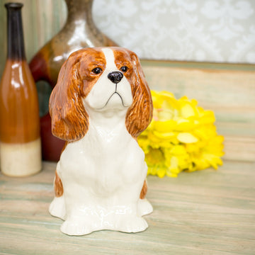 Tsctba Versainsect Harles Spaniel Shaped Ceramic Stoneware Hand Garden Sculpture Outdoor Decoration