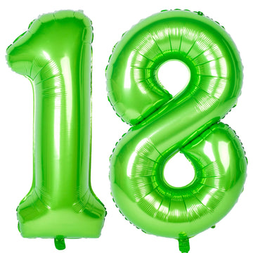Number Balloons 40 Inch Green Birthday Party Decorations 18St Digital Jumbo Helium Foil Mylar Balloon