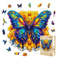Wooden Puzzles for Adults - Morpho Butterfly Puzzle, Unique Shape Wooden Jigsaw Puzzle, Butterfly Wings Animal Puzzle, Wood Puzz