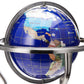 Unique Art 13-Inch Tall Table Top Blue Lapis Ocean Gemstone World Globe With Silver Tripod Stand