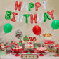 TONIFUL Mylar Foil Birthday Banner, 16 Inch Red Green Silver Happy Birthday Sign for Kids & Adults Party Decorations