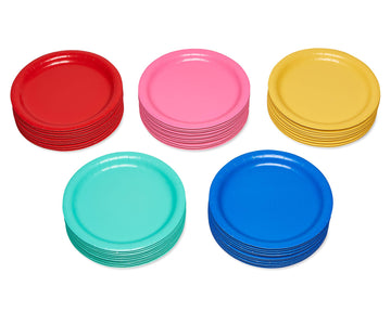 American Greetings Rainbow Party Supplies For Graduation, Birthdays And All Occasions, Multicolor Paper Dinner Plates (50-Count)