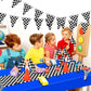 Irenare Car Birthday Party Supplies Racing Party Decorations Road Tablecloth Racetrack Table Runner Table Covers For Kids Boy Car Theme Birthday Party, 54 X 108 Inch (Blue,3 Sheets)