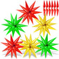72 Pcs Gold Red Green Star Balloons, Spike Balloons For Christmas Party Supplies, Big 26 Inch Explosion Christmas Star Cone Ball