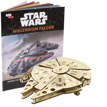 IncrediBuilds Star Wars Millennium Falcon 3D Wood Puzzle & Model Figure Kit (61 Pcs) - Build & Paint Your Own 3-D Movie Toy - Officially Licensed - No Glue Required - Gift for Kids  Teens & mature-themeds