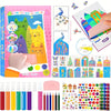 Amitasha Rainbow Scratch Paper Art Painting Kit For Kids Squeeze Dot Magic Diy Postcard Activity Set, Squeegee Creative Gifts Fo