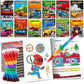 BenLouis 12 Race Car Mini Coloring Books Kids with 12 Stacking Crayons Racing Theme Party Favors Small Activity Books Bulk for K
