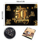 Mnixy Happy 50Th Birthday Backdrop Banner Step And Repeat 50 Years Old Background Decorations For Women Men Her Him Photography Party Supplies Glitter Black Gold (1)