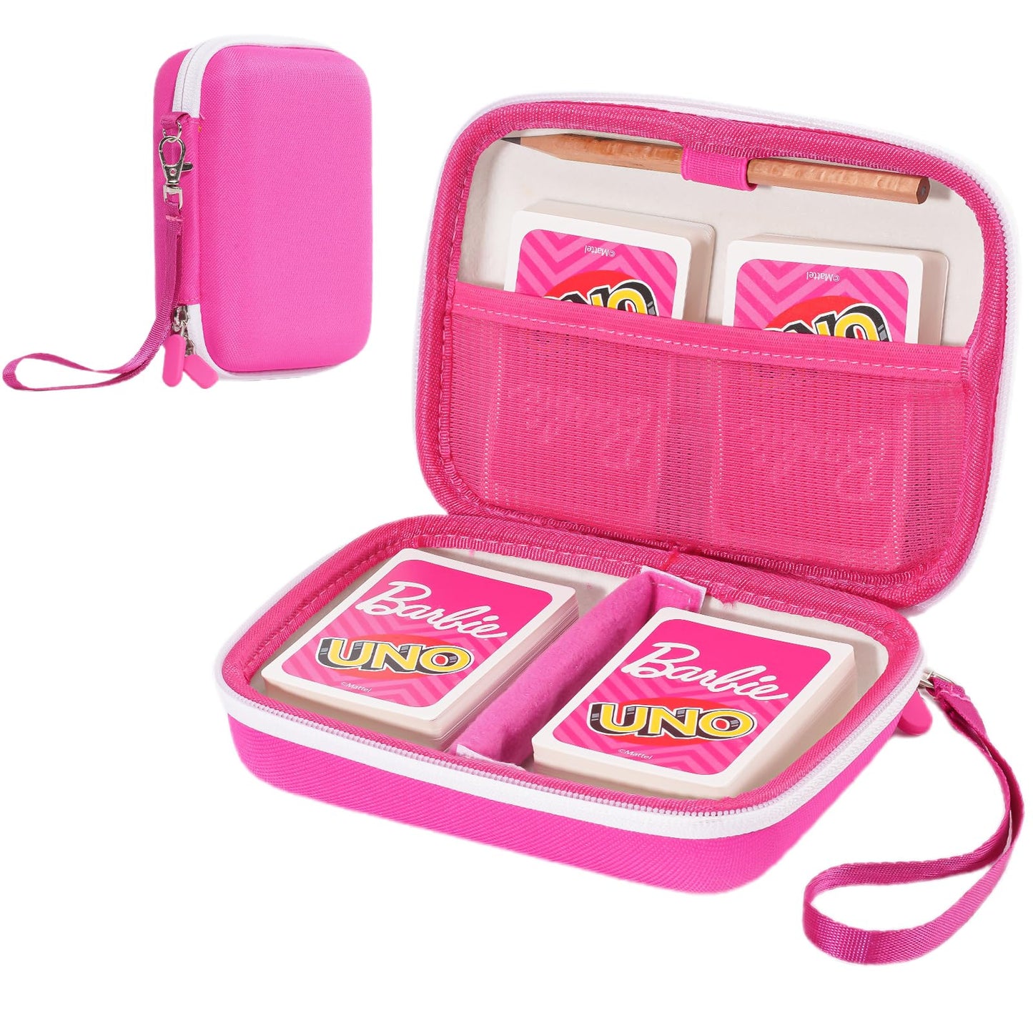 Procase Hard Playing Card Game Carrying Case, Travel Storage Box Holds 300+ Trading Cards, Bag Holder For Classic Board Game Uno, Five Crowns,Skyjo, Playmonster And More (Case Only) -Pink