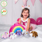 PASSIONFRUIT Stuffed Toy Unicorn Animal Set - 5 Plush Toys with Rainbow Bag - Includes Unicorns, Kitty, Puppy, Narwhal - Ideal Gift for Toddlers