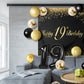 Happy 19Th Birthday Balloons Black Set Decor - Cheers To 19 Years Old Party Theme Garland Banner Backdrop Decorations For Women