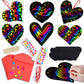 Natonhi 36 Pack Valentines Day Gifts Card for Kids,Heart Rainbow Scratch Art Paper Valentine Crafts for Kids Party Favors Classr