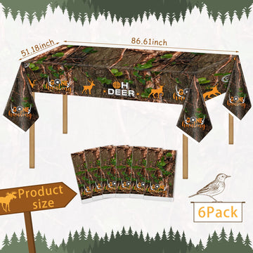 Containlol Camo Table Cloth Plastic Hunting Birthday Party Decorations Camo Hunting Tablecloths Decorations Woodland Table Cover