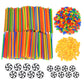 Playlearn Large 816 Piece Straws Builders Construction Building Toy - 8 Inch Full Size Straws - Giant Pack with Wheels and Speci