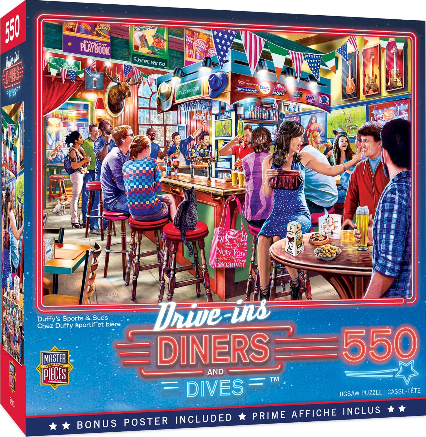 Masterpieces 550 Piece Jigsaw Puzzle For Adults And Family - Duffy'S Sports & Suds - 18'X24'