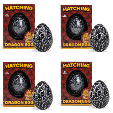 Class Collections Surprise Growing Dragon Hatch Egg Kids Novelty Toy - Pack Of 4, Black