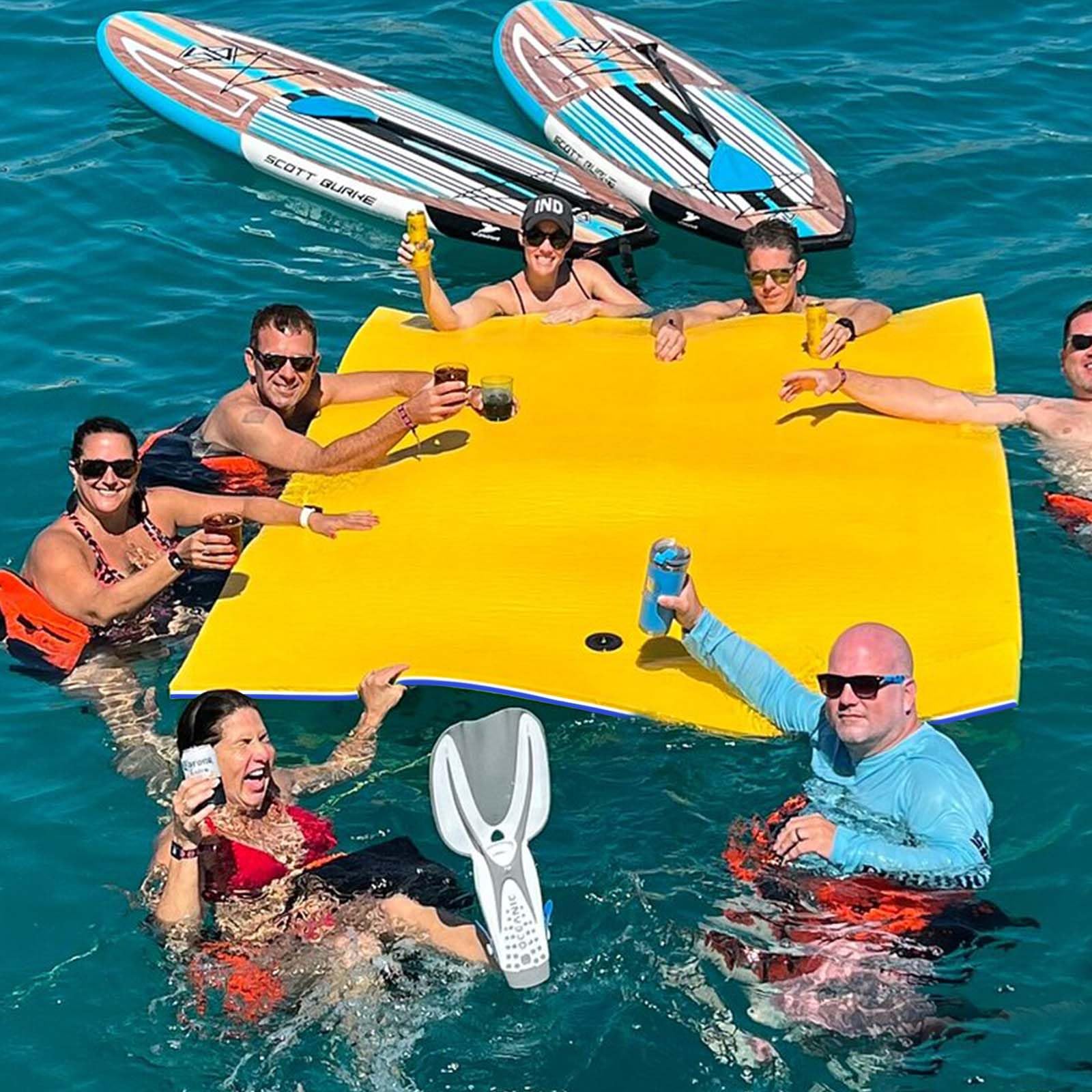 Yaciente 12' Lily Pad Floating Mat, Tear-Resistant Floating Water Mat for Lake, Floating Pads for Recreation Pool, Beach, Ocean,