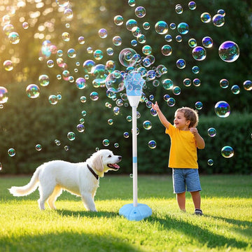 Palksky Bubble Machine With Lights For Outdoor - 2Pack, Height 47 Inches Bubbles Blower Maker For Kids Toddlers, Battery Automat