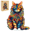 WOODBESTS Wooden Jigsaw Puzzle, Maine Coon Cat, 620pcs XL, Unique Shape, Beautiful Wooden Box, Family Game Gift