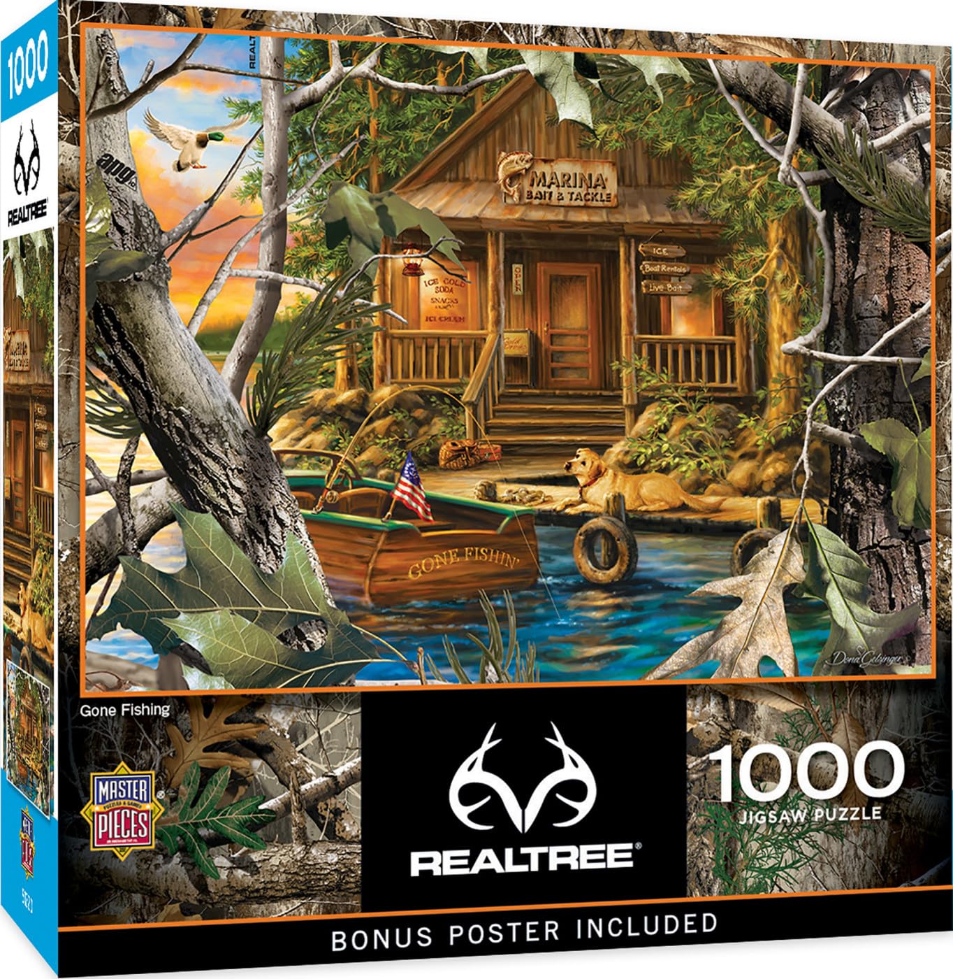 Masterpieces 1000 Piece Jigsaw Puzzle For Adults, Family, Or Youth- Gone Fishing - 19.25''X26.75'' - 96 Character
