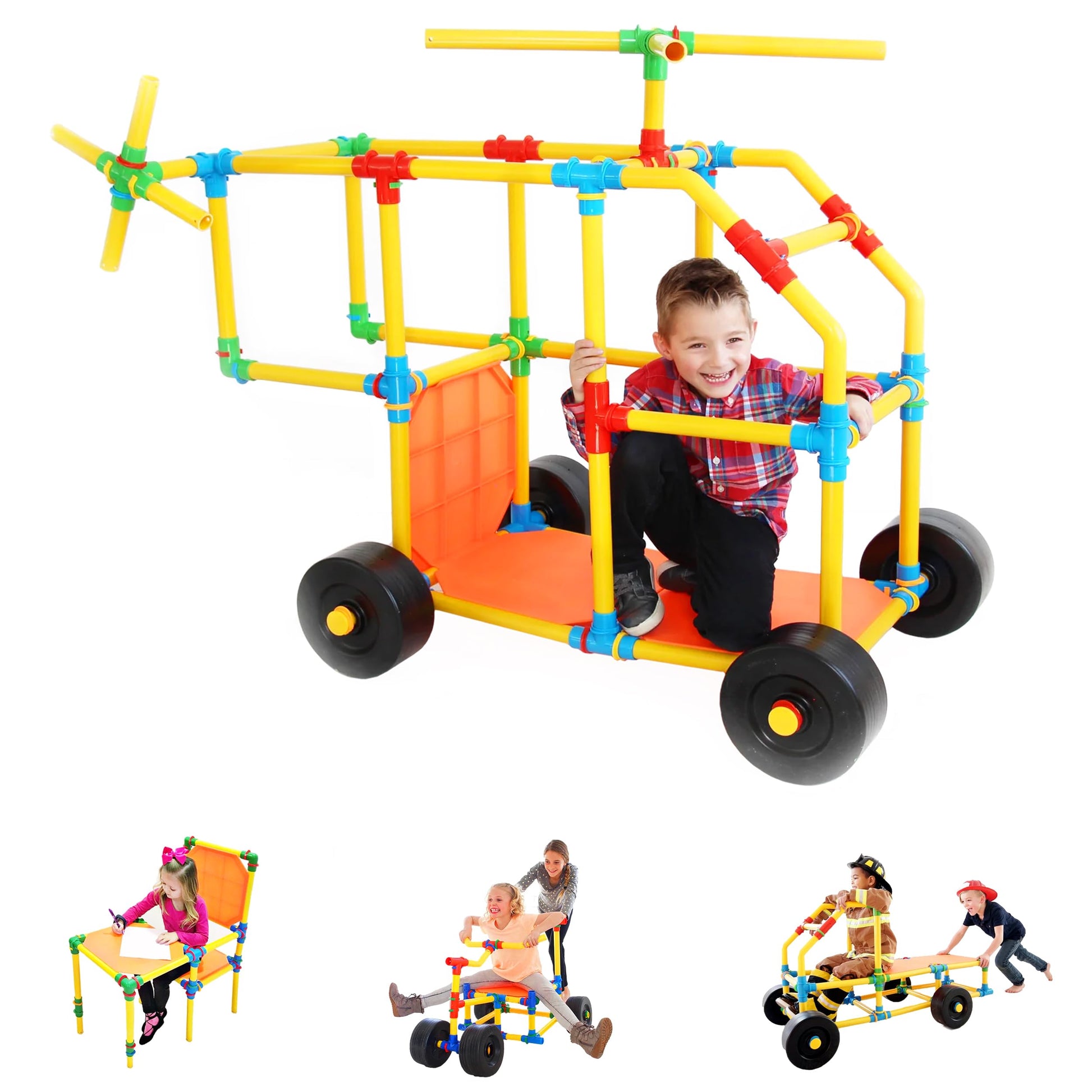 Tubelox Deluxe Building Set - The Ultimate Kids Stem Toy Set - Create Anything - Supports Kids Weight For Endless Possibilities | 220 Piece Set