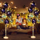 2 Sets Floor Balloon Column Stand Kit With Led Lights 40 Pcs Balloons, Balloon Holder Centerpieces Balloon Tower Stand For Baby Shower Birthday Bridal Wedding Party (Blue)