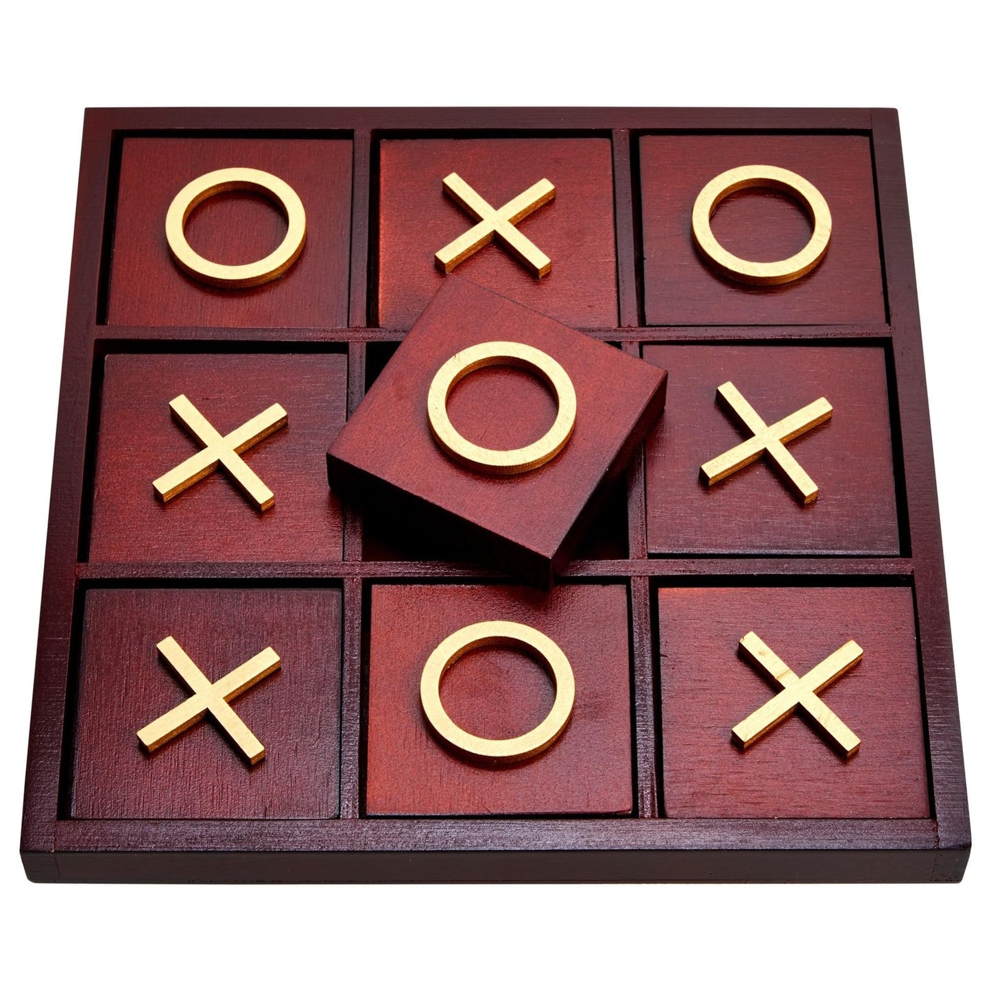 Juvale 9.5-Inch Wooden Tic Tac Toe Game, Decorative Coffee Table Games For Adults And Family Activities