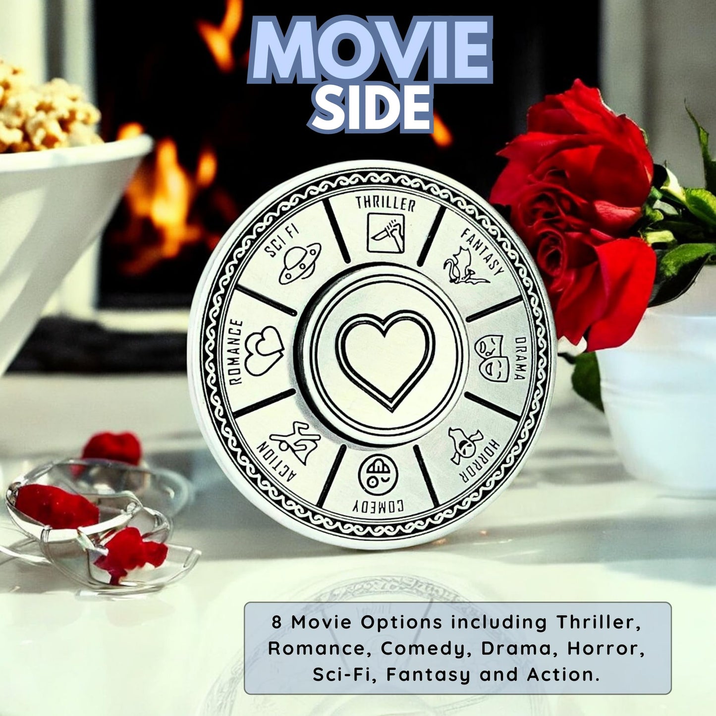 Luck Lab Date Night Decider - Date Night Spinner with Velvet Storage Bag (Date Night Spinner)