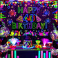 Neon Birthday Party Decorations Neon Happy 40th Birthday Banner Glow in The Dark Party Decorations with UV Black Light Reactive