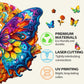 Wooden Puzzles For Adults, 300 Pieces Adult Puzzles, Unique Mandala Butterfly Puzzles Gifts For Cat Lover, Wooden Puzzle Games (L-15.7 * 14.1In)