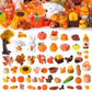 Ggstddup 56 Pcs Autumn Mini Resin Figurines Tiny Thanksgiving Day Resin Ducks Mini Animal Statue Suitable For Dollhouse Diy Cake
