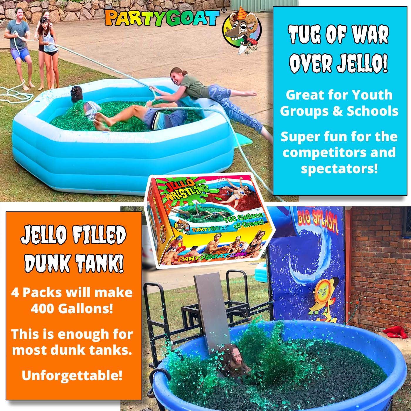 Bulk Jello Wrestling Kit 100 Gallon Package! Green Jelly Wrestling Mix. Just Add Water To A Jello Pool To Make A Jello Wrestling