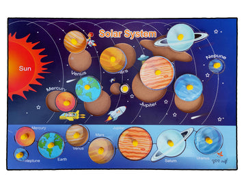 YDV CRAFT Amazing Wooden Outer Space Solar System Toys Puzzle 17 pcs for Children Educational Learning Floor Jigsaw Games Indian