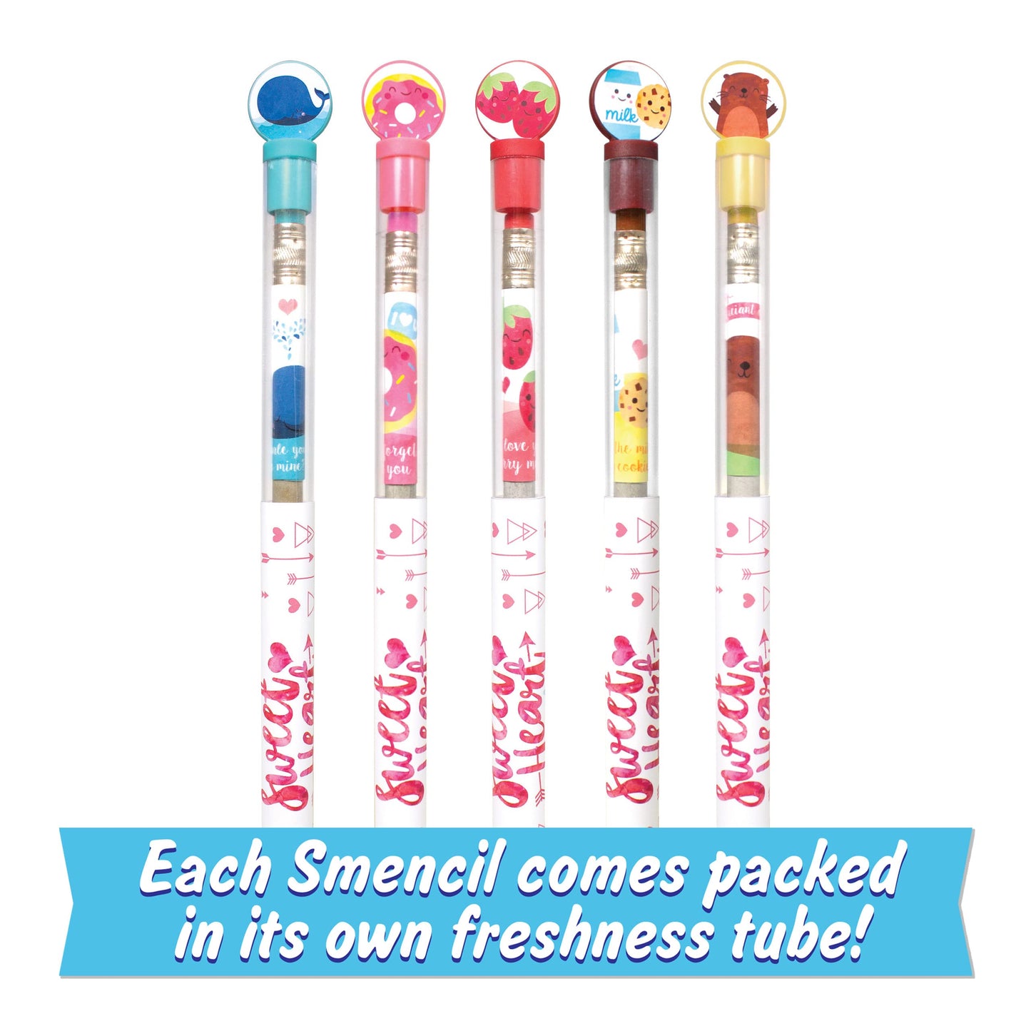 Scentco Sweetheart Smencils (2 Pack) - HB #2 Scented Pencils, 5 Count, Stocking Stuffer, Gifts for Kids, School Supplies, Classr