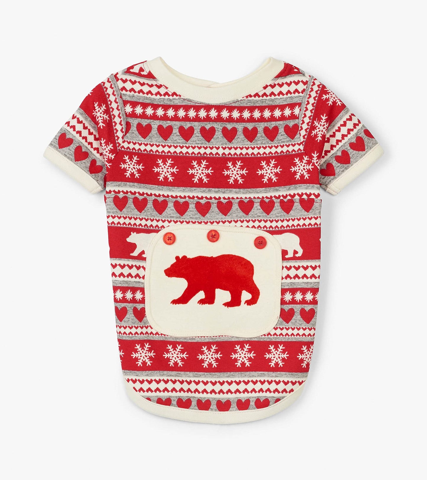 Little Blue House By Hatley Kid'S Fair Isle Bear & Moose Family Pajamas Sleepwear, Dog Pajama - Bear Fair Isle, X-Large