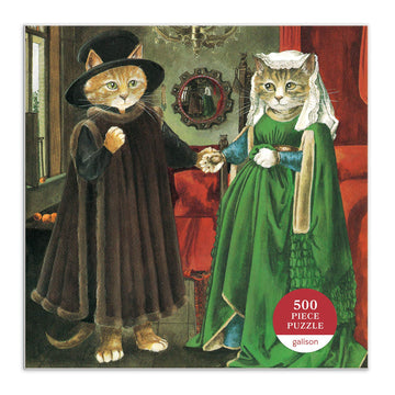Galison The Arnolfini Marriage Meowsterpiece Of Western Art 500 Piece Puzzle From Galison - Beautifully Illustrated Parody Of Va