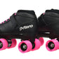 Epic Skates Super Nitro Quad Speed Roller Skates, Adult 7, Black/Pink, Nylon Material
